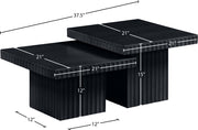 Spencer Solid Wood And Oak Veneer 2 Piece Coffee Table in Black - 253Black-CT-2A