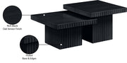 Spencer Solid Wood And Oak Veneer 2 Piece Coffee Table in Black - 253Black-CT-2A