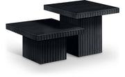 Spencer Solid Wood And Oak Veneer 2 Piece Coffee Table in Black - 253Black-CT-2B