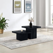 Spencer Solid Wood And Oak Veneer 2 Piece Coffee Table in Black - 253Black-CT-2B