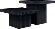 Spencer Solid Wood And Oak Veneer 2 Piece Coffee Table in Black - 253Black-CT-2B