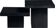 Spencer Solid Wood And Oak Veneer 2 Piece Coffee Table in Black - 253Black-CT-2B