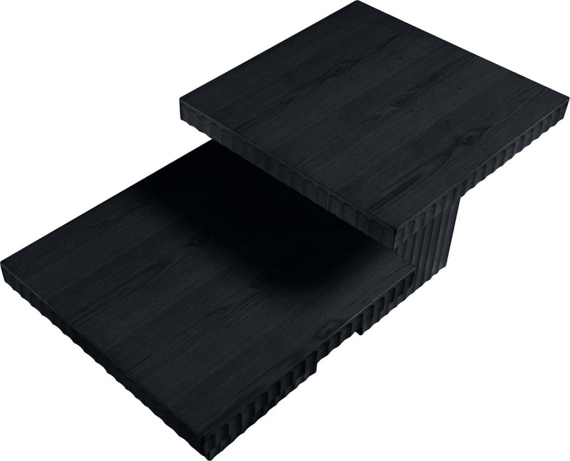 Spencer Solid Wood And Oak Veneer 2 Piece Coffee Table in Black - 253Black-CT-2B