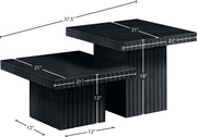 Spencer Solid Wood And Oak Veneer 2 Piece Coffee Table in Black - 253Black-CT-2B
