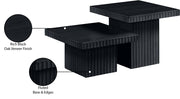 Spencer Solid Wood And Oak Veneer 2 Piece Coffee Table in Black - 253Black-CT-2B