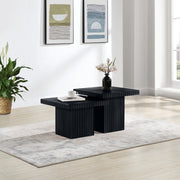 Spencer Solid Wood And Oak Veneer 2 Piece Coffee Table in Black - 253Black-CT-2C