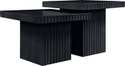 Spencer Solid Wood And Oak Veneer 2 Piece Coffee Table in Black - 253Black-CT-2C