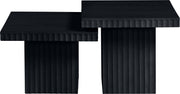 Spencer Solid Wood And Oak Veneer 2 Piece Coffee Table in Black - 253Black-CT-2C