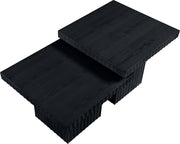 Spencer Solid Wood And Oak Veneer 2 Piece Coffee Table in Black - 253Black-CT-2C