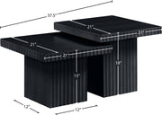 Spencer Solid Wood And Oak Veneer 2 Piece Coffee Table in Black - 253Black-CT-2C