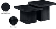Spencer Solid Wood And Oak Veneer 2 Piece Coffee Table in Black - 253Black-CT-2C