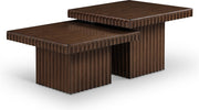 Spencer Solid Wood And Oak Veneer 2 Piece Coffee Table in Brown - 253Brown-CT-2A