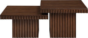 Spencer Solid Wood And Oak Veneer 2 Piece Coffee Table in Brown - 253Brown-CT-2A