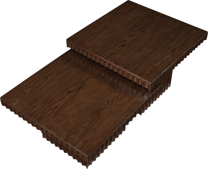 Spencer Solid Wood And Oak Veneer 2 Piece Coffee Table in Brown - 253Brown-CT-2A