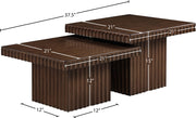 Spencer Solid Wood And Oak Veneer 2 Piece Coffee Table in Brown - 253Brown-CT-2A