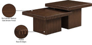 Spencer Solid Wood And Oak Veneer 2 Piece Coffee Table in Brown - 253Brown-CT-2A