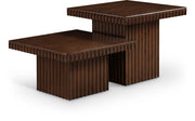 Spencer Solid Wood And Oak Veneer 2 Piece Coffee Table in Brown - 253Brown-CT-2B