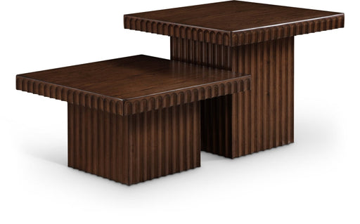 Spencer Solid Wood And Oak Veneer 2 Piece Coffee Table in Brown - 253Brown-CT-2B