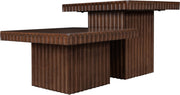 Spencer Solid Wood And Oak Veneer 2 Piece Coffee Table in Brown - 253Brown-CT-2B