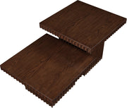 Spencer Solid Wood And Oak Veneer 2 Piece Coffee Table in Brown - 253Brown-CT-2B
