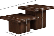 Spencer Solid Wood And Oak Veneer 2 Piece Coffee Table in Brown - 253Brown-CT-2B