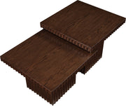 Spencer Solid Wood And Oak Veneer 2 Piece Coffee Table in Brown - 253Brown-CT-2C