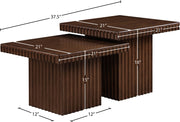 Spencer Solid Wood And Oak Veneer 2 Piece Coffee Table in Brown - 253Brown-CT-2C