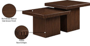 Spencer Solid Wood And Oak Veneer 2 Piece Coffee Table in Brown - 253Brown-CT-2C