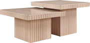 Spencer Solid Wood And Oak Veneer 2 Piece Coffee Table in Natural - 253Oak-CT-2A