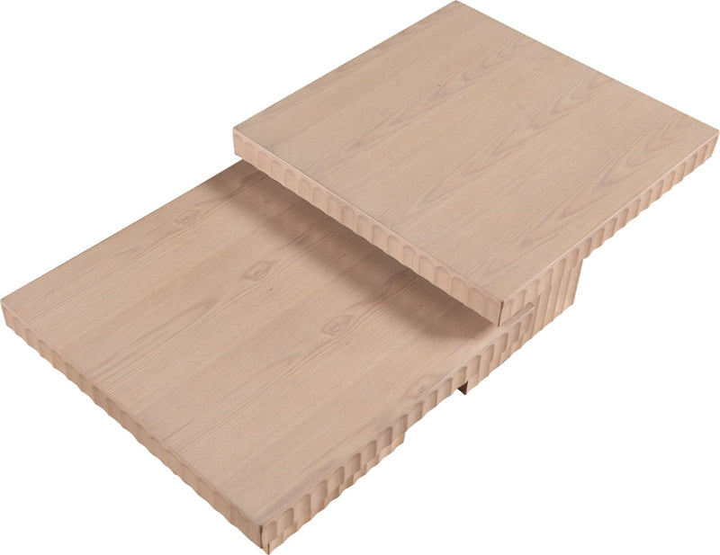 Spencer Solid Wood And Oak Veneer 2 Piece Coffee Table in Natural - 253Oak-CT-2A