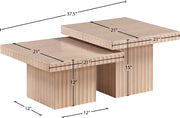 Spencer Solid Wood And Oak Veneer 2 Piece Coffee Table in Natural - 253Oak-CT-2A