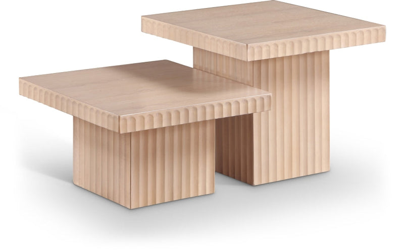 Spencer Solid Wood And Oak Veneer 2 Piece Coffee Table in Natural - 253Oak-CT-2B