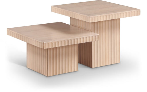Spencer Solid Wood And Oak Veneer 2 Piece Coffee Table in Natural - 253Oak-CT-2B