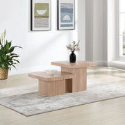 Spencer Solid Wood And Oak Veneer 2 Piece Coffee Table in Natural - 253Oak-CT-2B