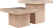 Spencer Solid Wood And Oak Veneer 2 Piece Coffee Table in Natural - 253Oak-CT-2B