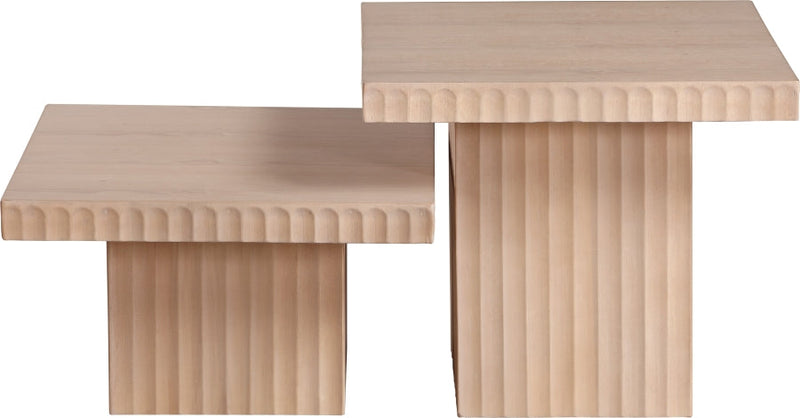 Spencer Solid Wood And Oak Veneer 2 Piece Coffee Table in Natural - 253Oak-CT-2B