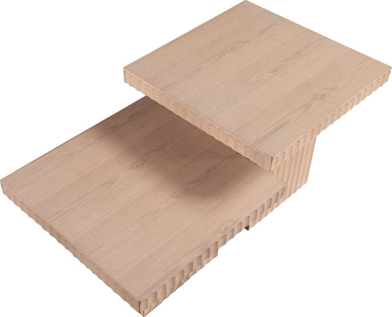 Spencer Solid Wood And Oak Veneer 2 Piece Coffee Table in Natural - 253Oak-CT-2B