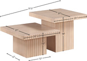 Spencer Solid Wood And Oak Veneer 2 Piece Coffee Table in Natural - 253Oak-CT-2B