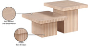 Spencer Solid Wood And Oak Veneer 2 Piece Coffee Table in Natural - 253Oak-CT-2B