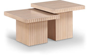 Spencer Solid Wood And Oak Veneer 2 Piece Coffee Table in Natural - 253Oak-CT-2C