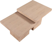 Spencer Solid Wood And Oak Veneer 2 Piece Coffee Table in Natural - 253Oak-CT-2C