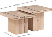 Spencer Solid Wood And Oak Veneer 2 Piece Coffee Table in Natural - 253Oak-CT-2C