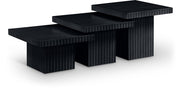 Spencer Solid Wood And Oak Veneer 3 Piece Coffee Table in Black - 253Black-CT-3A