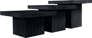 Spencer Solid Wood And Oak Veneer 3 Piece Coffee Table in Black - 253Black-CT-3A