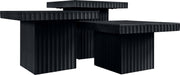 Spencer Solid Wood And Oak Veneer 3 Piece Coffee Table in Black - 253Black-CT-3A