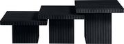 Spencer Solid Wood And Oak Veneer 3 Piece Coffee Table in Black - 253Black-CT-3A