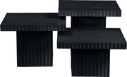 Spencer Solid Wood And Oak Veneer 3 Piece Coffee Table in Black - 253Black-CT-3A