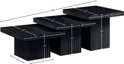 Spencer Solid Wood And Oak Veneer 3 Piece Coffee Table in Black - 253Black-CT-3A