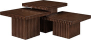 Spencer Solid Wood And Oak Veneer 3 Piece Coffee Table in Brown - 253Brown-CT-3A