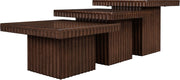 Spencer Solid Wood And Oak Veneer 3 Piece Coffee Table in Brown - 253Brown-CT-3A